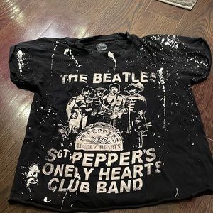 The Beatles black and white splatter paint t shirt. Size M.
